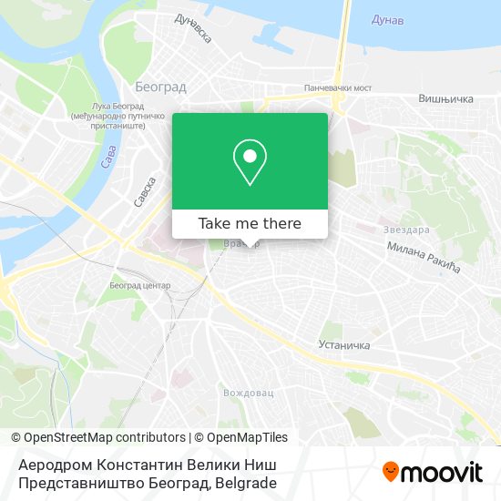 Аеродром Константин Велики Ниш Представништво Београд map