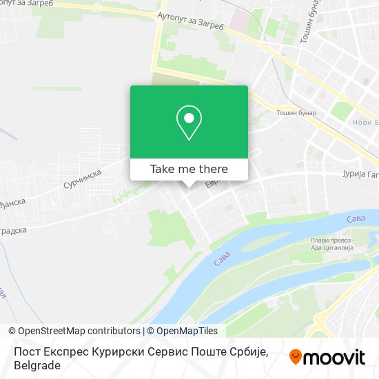 Пост Експрес Курирски Сервис Поште Србије map