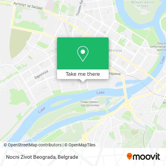 Nocni Zivot Beograda map