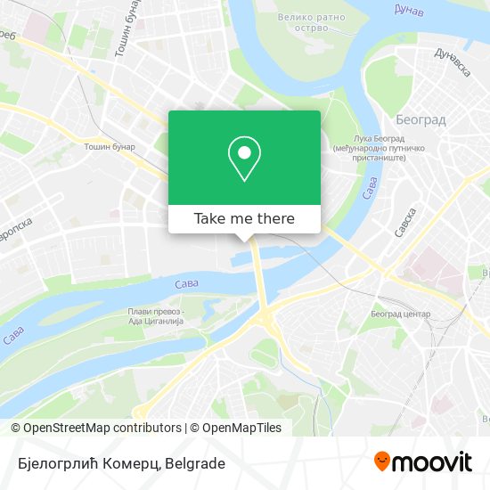 Бјелогрлић Комерц map