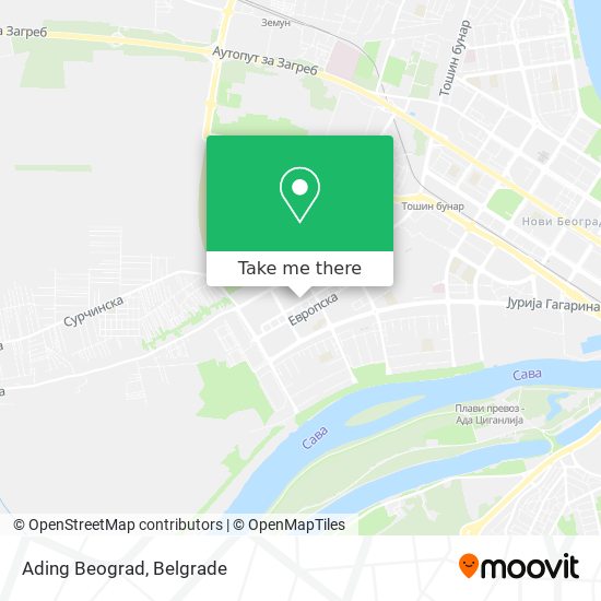 Ading Beograd map