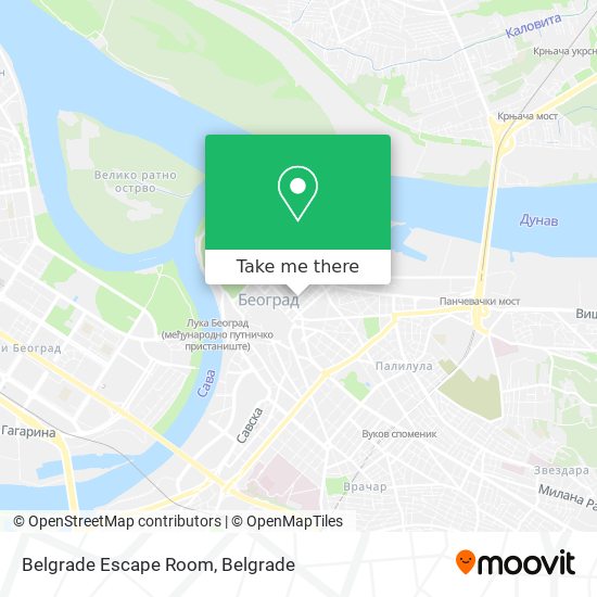 Belgrade Escape Room map