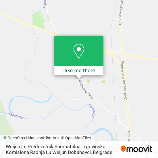 Weijun Lu Preduzetnik Samostalna Trgovinska Komisiona Radnja Lu Weijun Dobanovci map