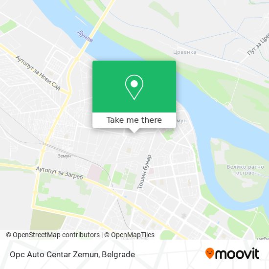 Opc Auto Centar Zemun map