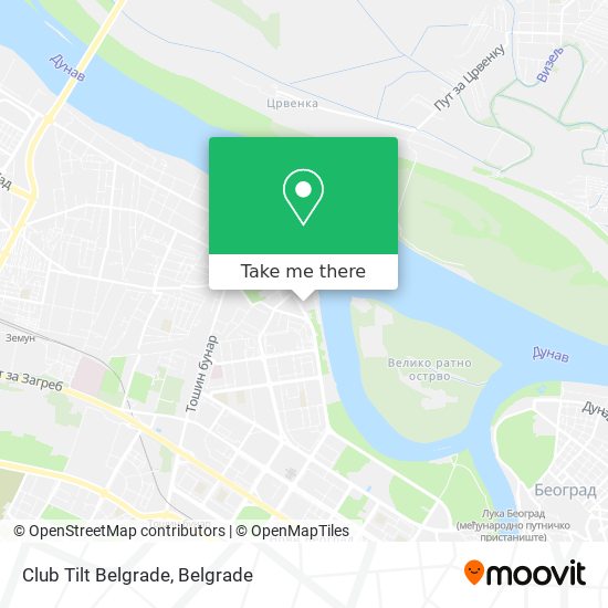 Club Tilt Belgrade map