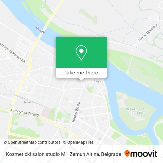 Kozmeticki salon studio M1 Zemun Altina map