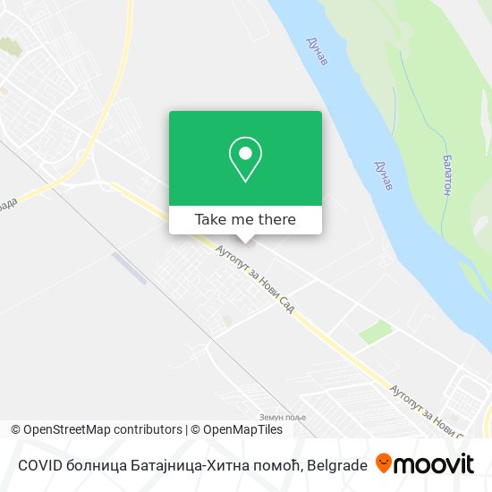 COVID болница Батајница-Хитна помоћ map
