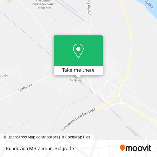 Bundevica MB Zemun map