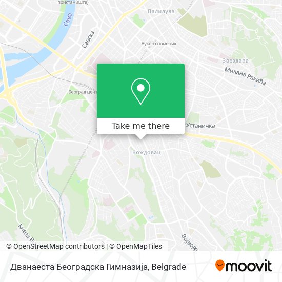 Дванаеста Београдска Гимназија map