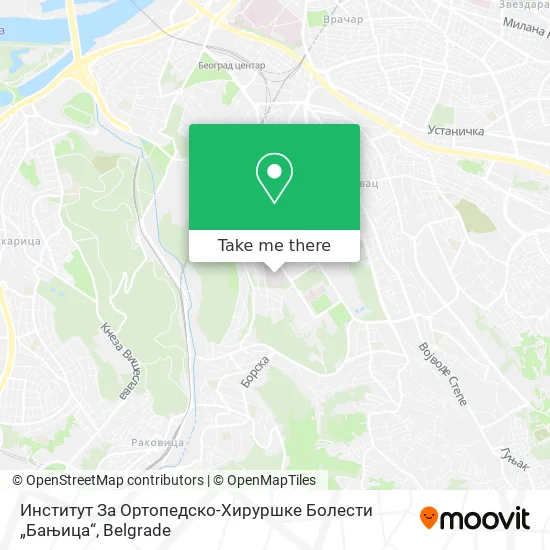 Институт За Ортопедско-Хируршке Болести „Бањица“ map