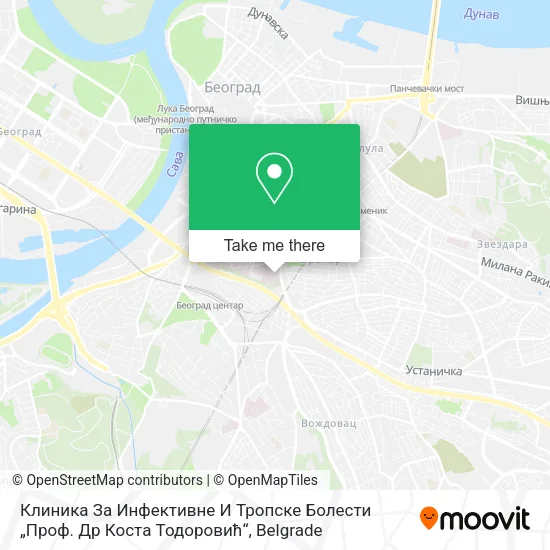 Клиника За Инфективне И Тропске Болести „Проф. Др Коста Тодоровић“ map