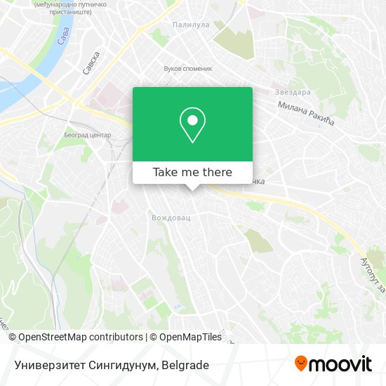 Универзитет Сингидунум map