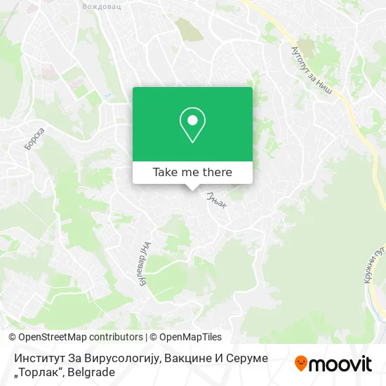 Институт За Вирусологију, Вакцине И Серуме „Торлак“ map