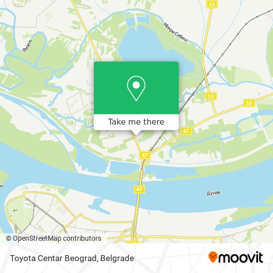Toyota Centar Beograd map