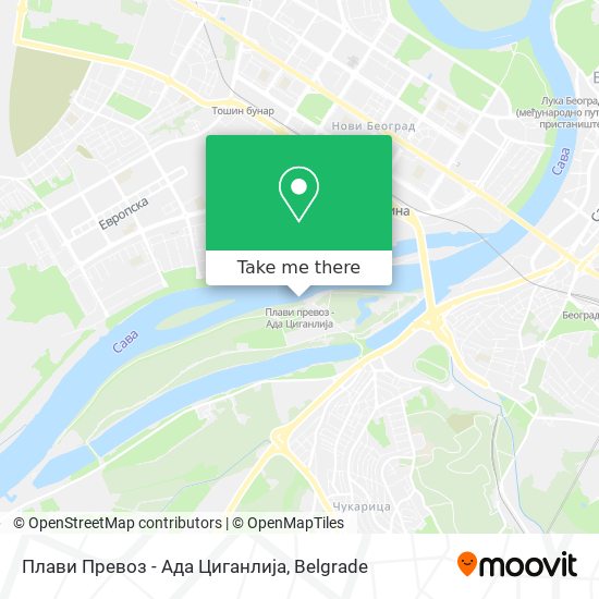 Плави Превоз - Ада Циганлија map