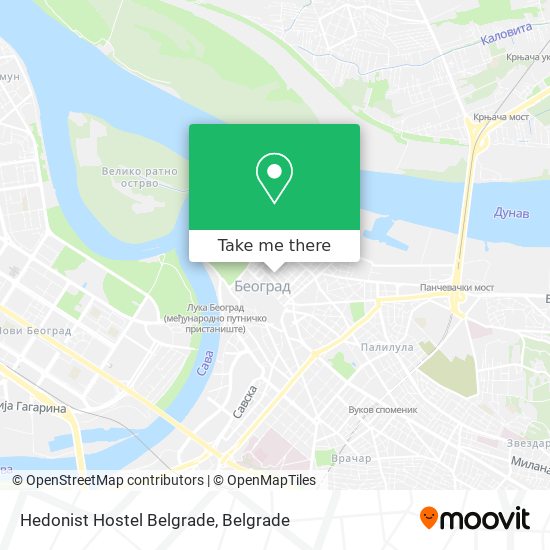 Hedonist Hostel Belgrade map