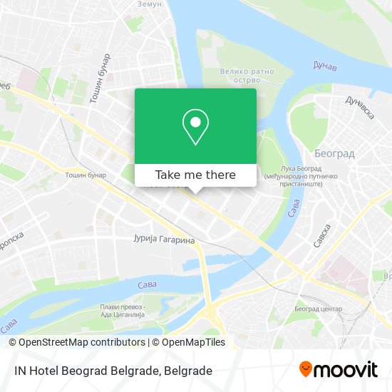 IN Hotel Beograd Belgrade map