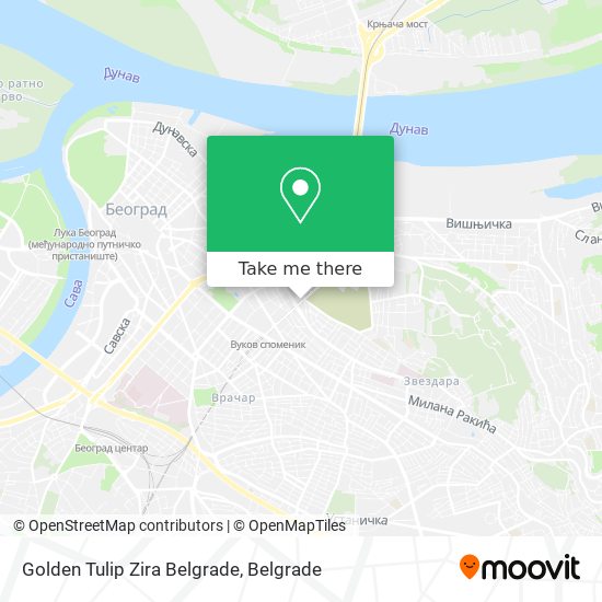 Golden Tulip Zira Belgrade map