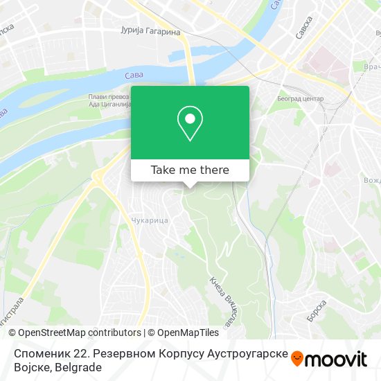 Споменик 22. Резервном Корпусу Аустроугарске Војске map