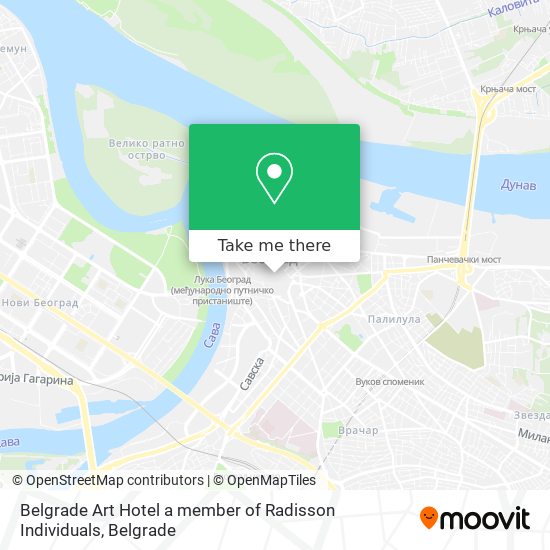 Belgrade Art Hotel a member of Radisson Individuals map