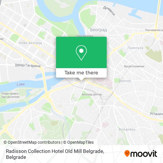 Radisson Collection Hotel Old Mill Belgrade map