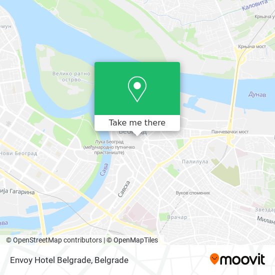 Envoy Hotel Belgrade map