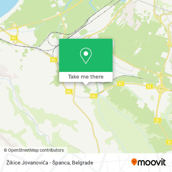 Žikice Jovanovića - Španca map