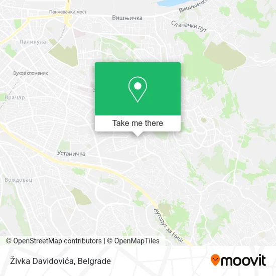 Živka Davidovića map
