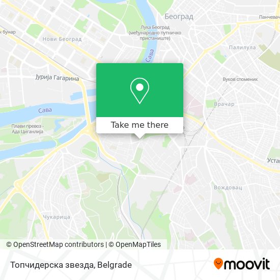 Топчидерска звезда map