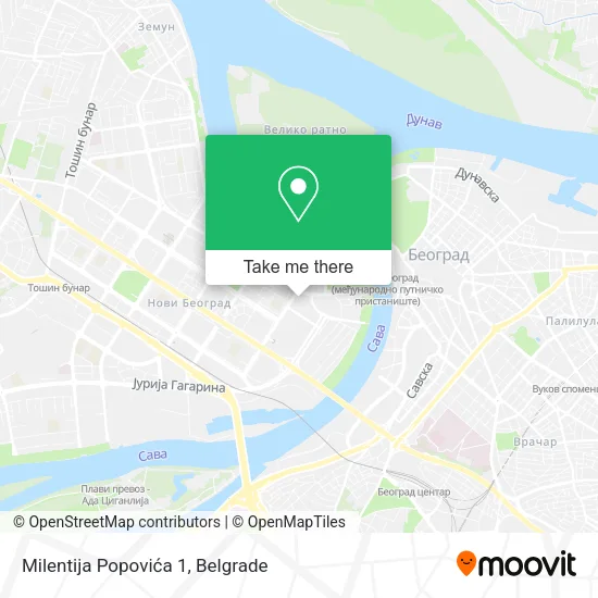 Milentija Popovića 1 map