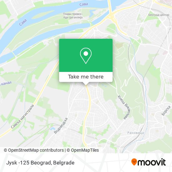Jysk -125 Beograd map