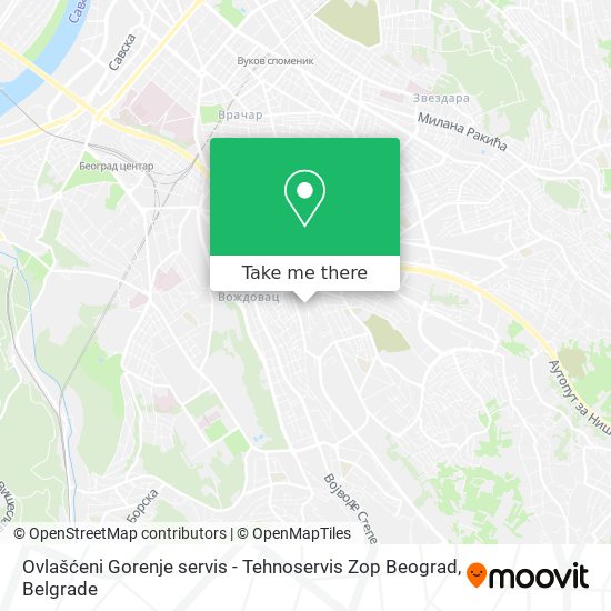 Ovlašćeni Gorenje servis - Tehnoservis Zop Beograd map