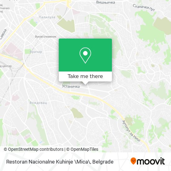 Restoran Nacionalne Kuhinje \Mica\ map