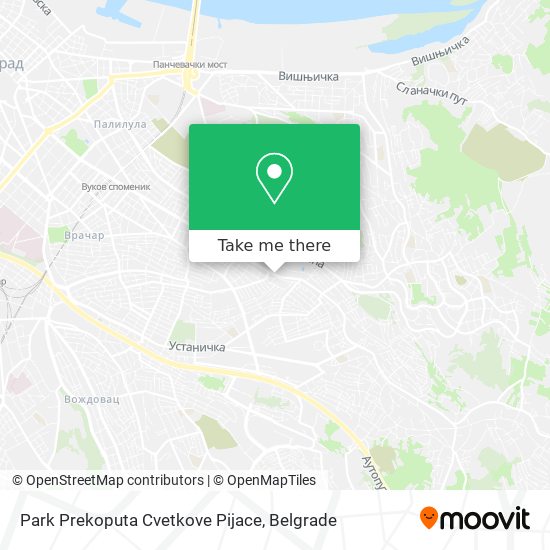 Park Prekoputa Cvetkove Pijace map