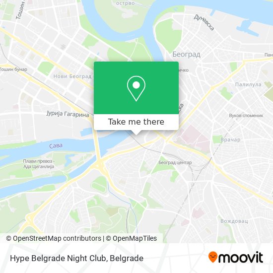 Hype Belgrade Night Club map