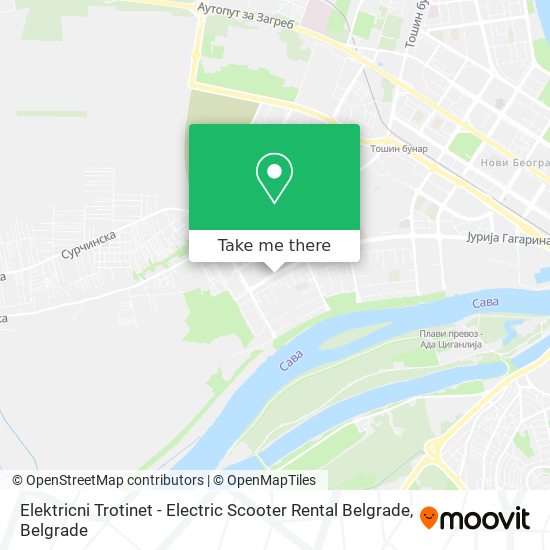 Elektricni Trotinet - Electric Scooter Rental Belgrade map