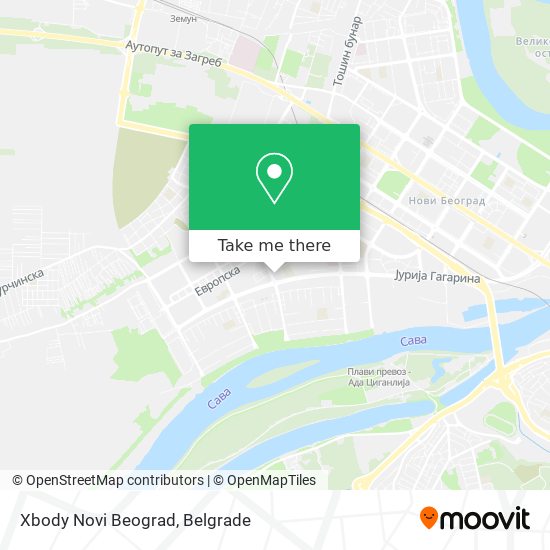 Xbody Novi Beograd map