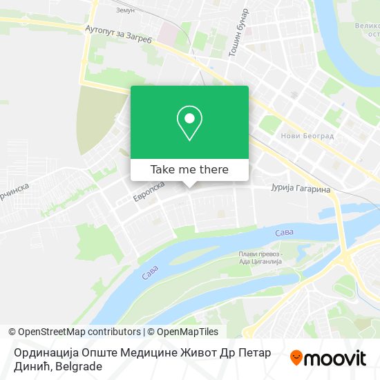 Ординација Опште Медицине Живот Др Петар Динић map