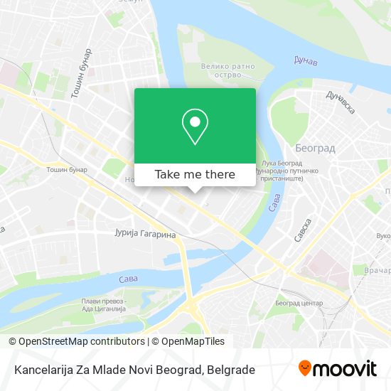 Kancelarija Za Mlade Novi Beograd map