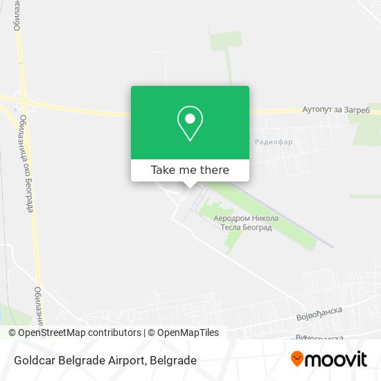 Goldcar Belgrade Airport map