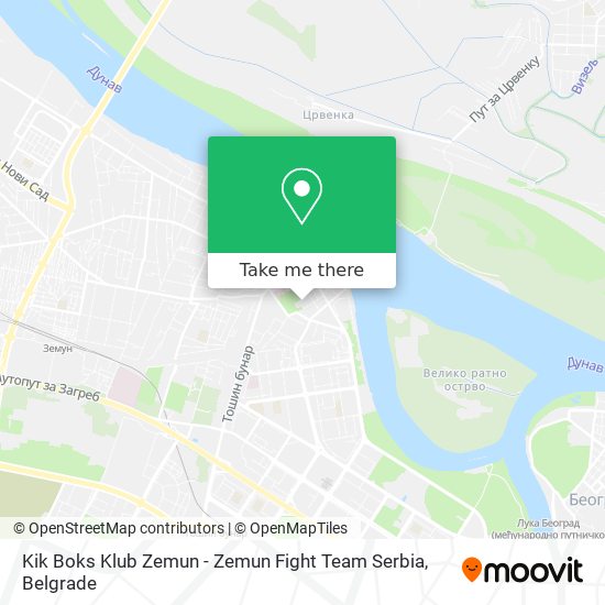 Kik Boks Klub Zemun - Zemun Fight Team Serbia map