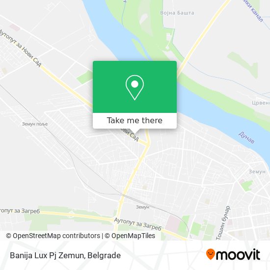 Banija Lux Pj Zemun map