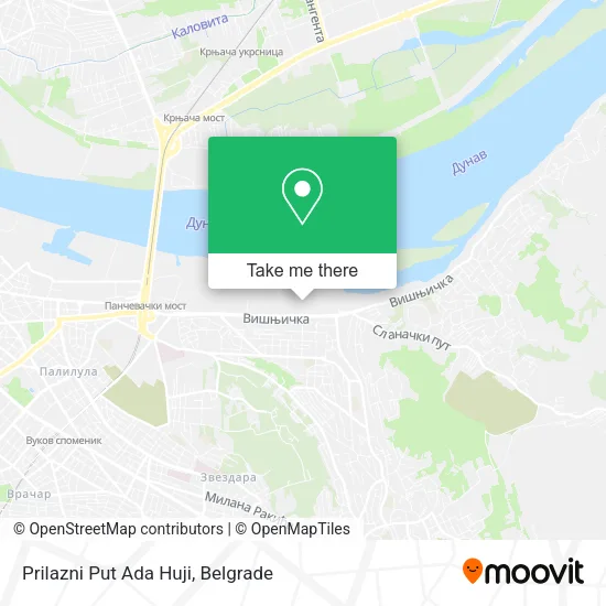 Prilazni Put Ada Huji map