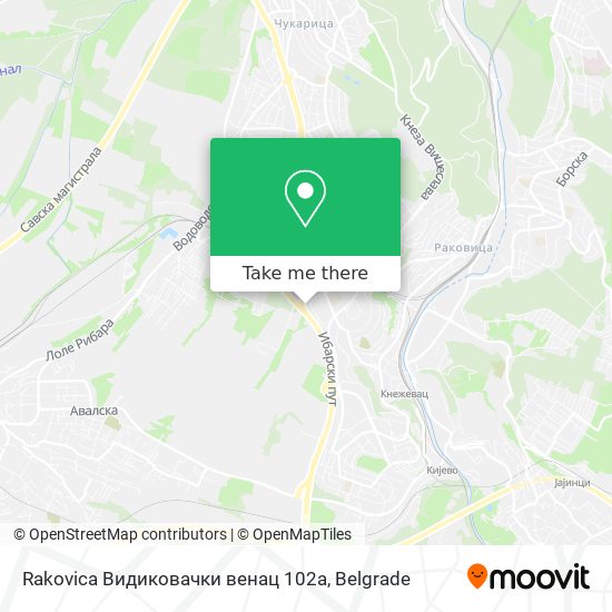 Rakovica Видиковачки венац 102а map