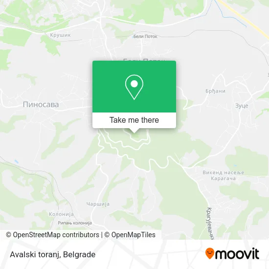 Avalski toranj map