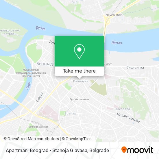 Apartmani Beograd - Stanoja Glavasa map