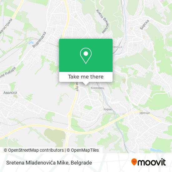 Sretena Mladenovića Mike map