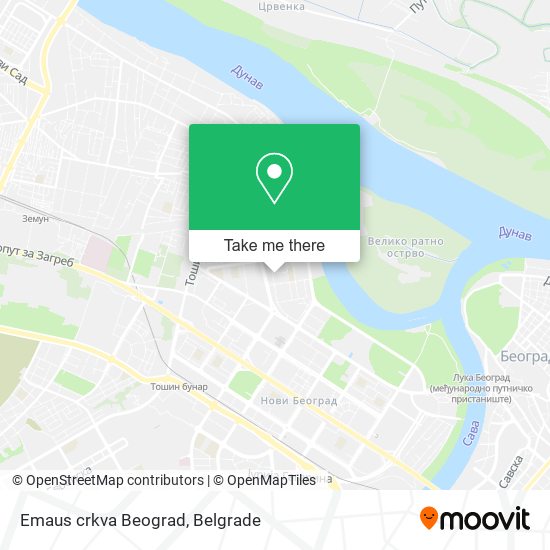 Emaus crkva Beograd map