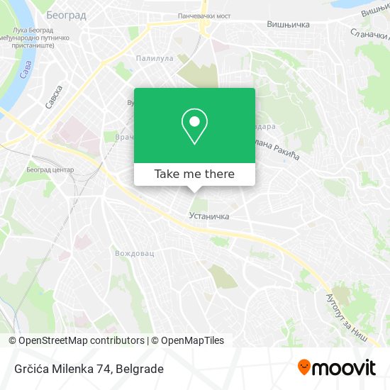 Grčića Milenka 74 map