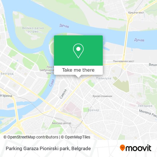 Parking Garaza Pionirski park map